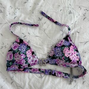 Victoria's Secret Purple Floral Bikini Top